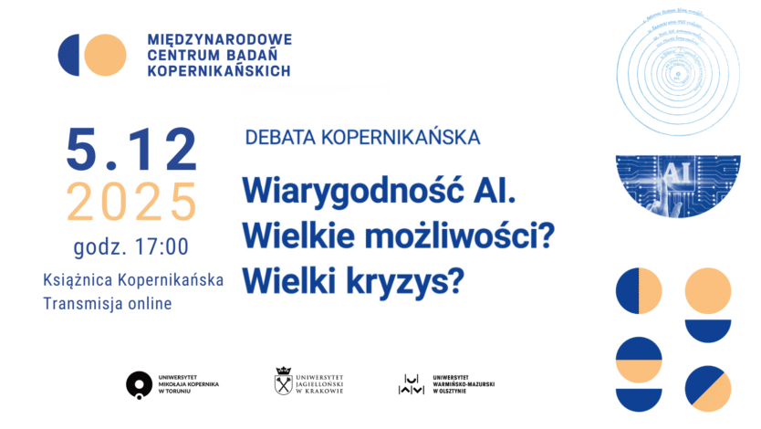 Wiarygodność AI. Debata Kopernikańska w Toruniu. Prowadzenie: Karolina Głowacka